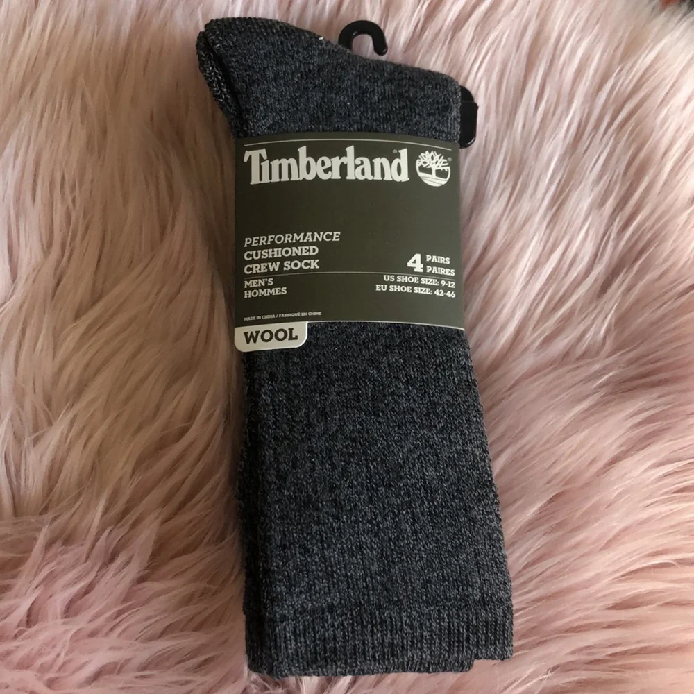 Timberland men’s wool performance cushioned crew socks